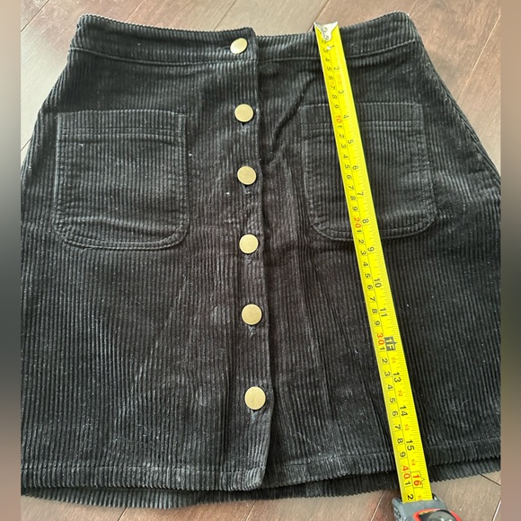 Twik Corduroy Mini Skirt, Size XS, color black - Picture 3 of 8